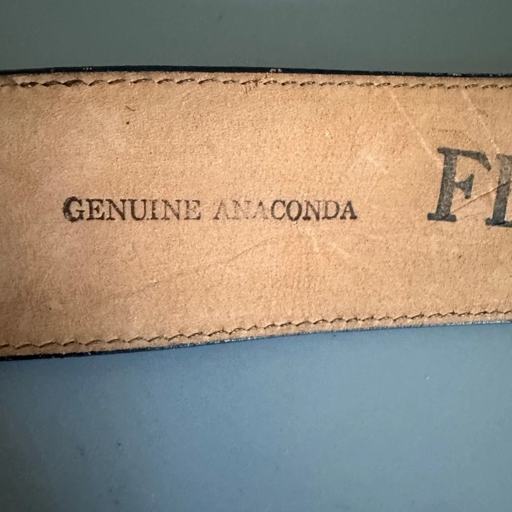 Nocona Belt Mens 40 Genuine Anaconda Snakeskin Western Wil-Aren Trophy Buckle